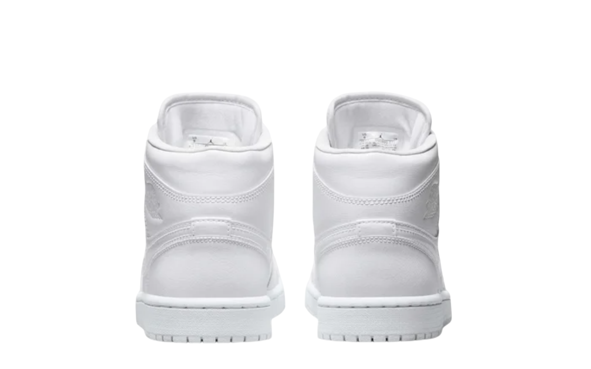 Womens Jordan 1 Mid (Triple White)