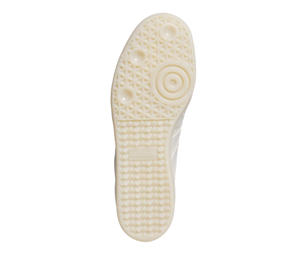 Adidas Samba ADV shoes showing grippy rubber sole designed for traction and everyday wear.