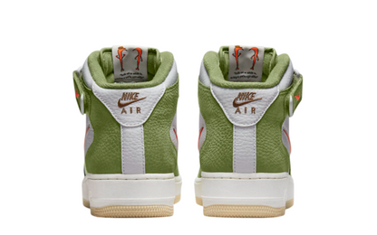 Nike Air Force 1 Mid QS (White/Total Orange-Oil Green)