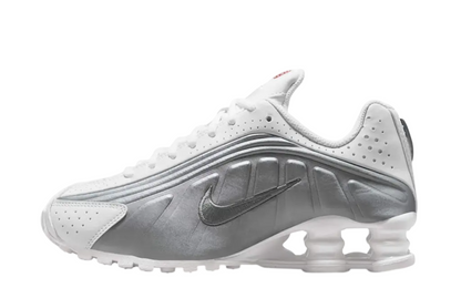 Nike Shox R4 (GS) (White/Metallic Silver-White)