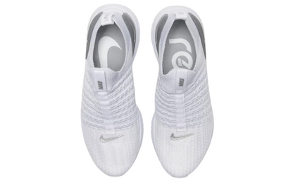 Womens Nike React Phantom Run Flyknit 2 (True White/Metallic Silver)