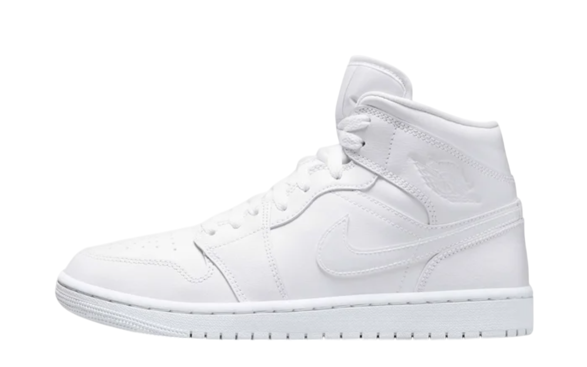 Womens Jordan 1 Mid (Triple White)