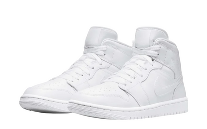 Womens Jordan 1 Mid (Triple White)