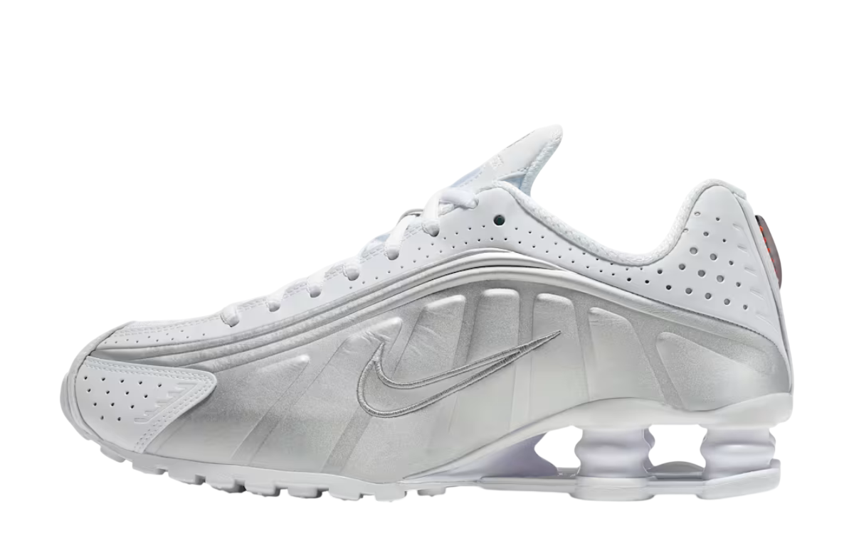 Womens Nike Shox R4 (White/Metallic Silver)