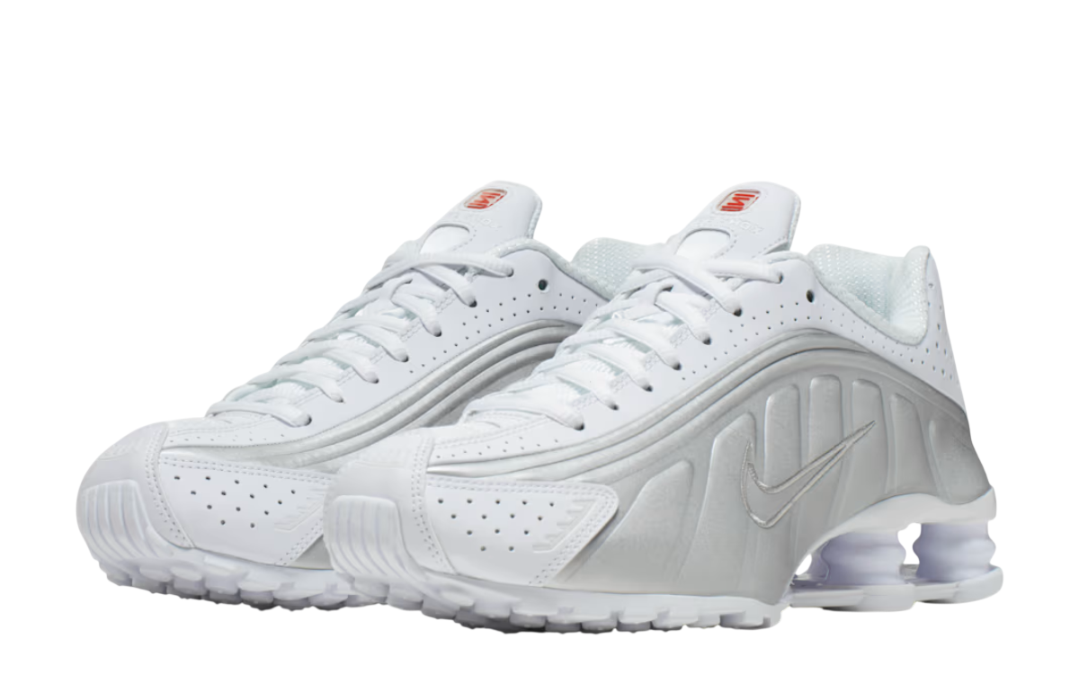 Womens Nike Shox R4 (White/Metallic Silver)