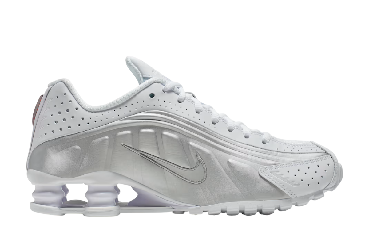 Womens Nike Shox R4 (White/Metallic Silver)