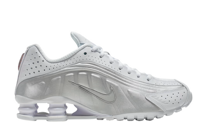 Womens Nike Shox R4 (White/Metallic Silver)