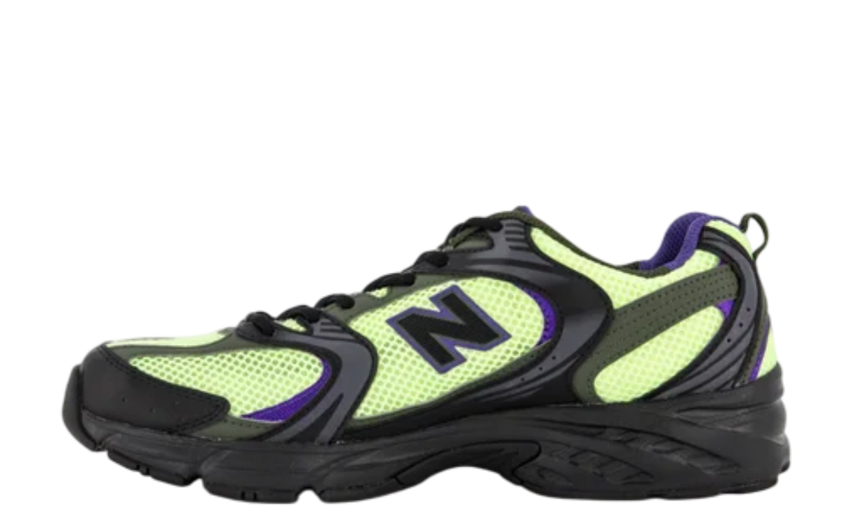 New Balance 530 Volt Green shoes showing the signature silhouette and lightweight midsole cushioning.