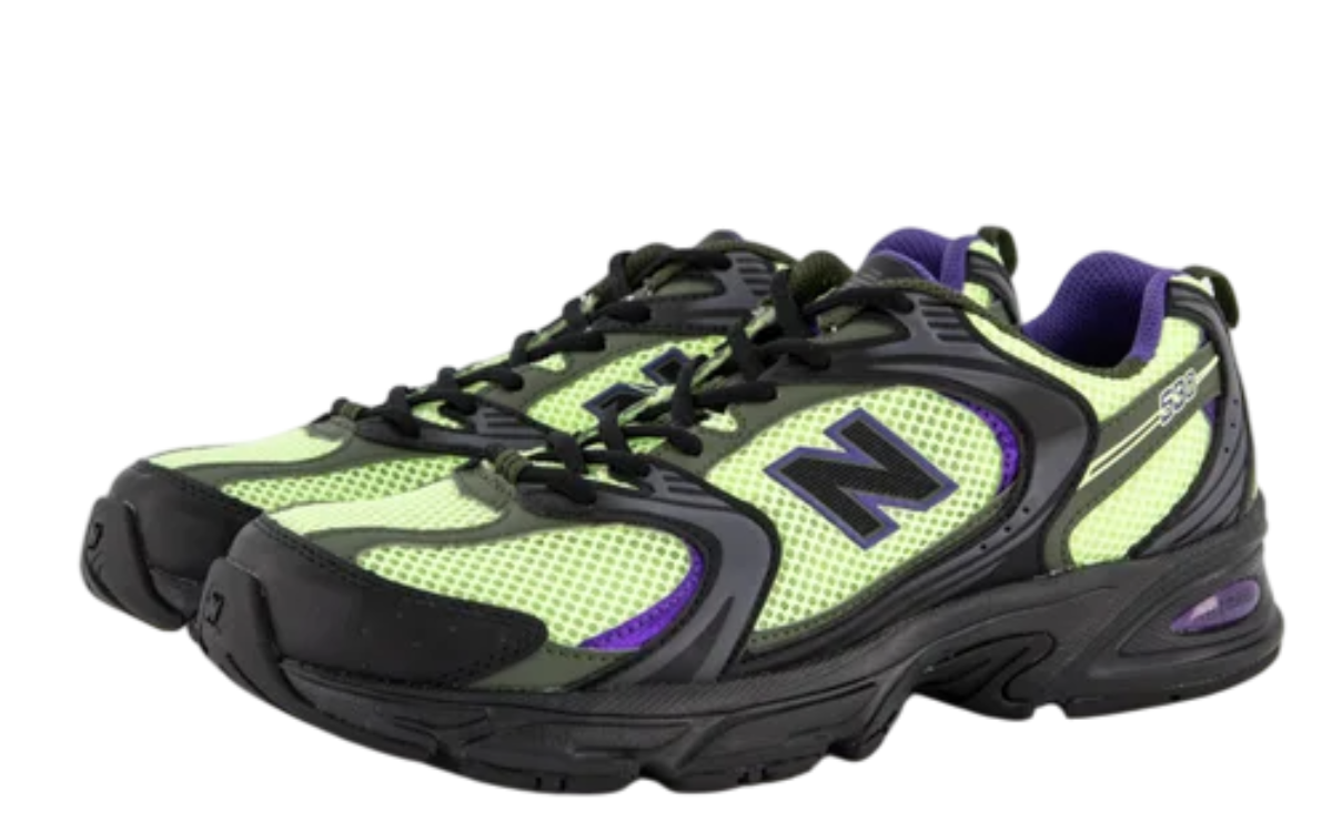 New Balance 530 Volt Green shoes showing the signature silhouette and lightweight midsole cushioning.