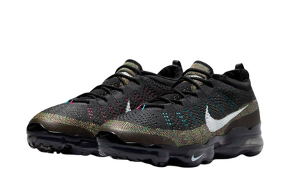 Black Nike shoes on a white background