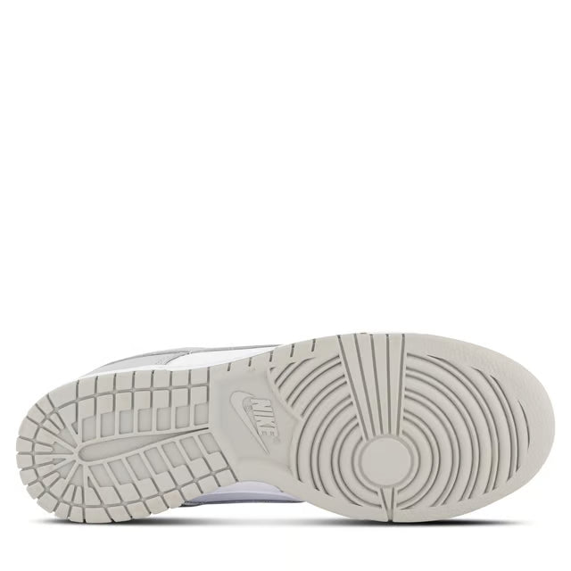 Nike Dunk Low Retro White Grey Fog shoes showing durable traction pattern for everyday wear.