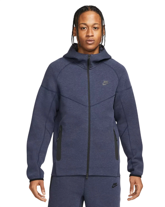 Nike Sports Tech Fleece Windrunner Full-Zip Hoodie (Obsidian Heather/Black)